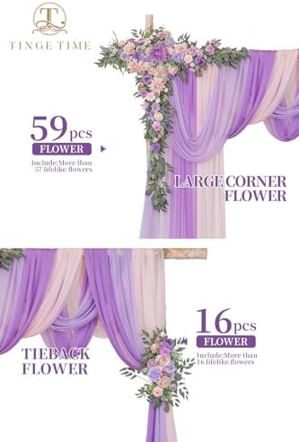 Artificial Arch Flowers Kit Pack of 5, Wedding Decorations for Reception with Hanging Flowers, Wedding Arch Silk, alternate