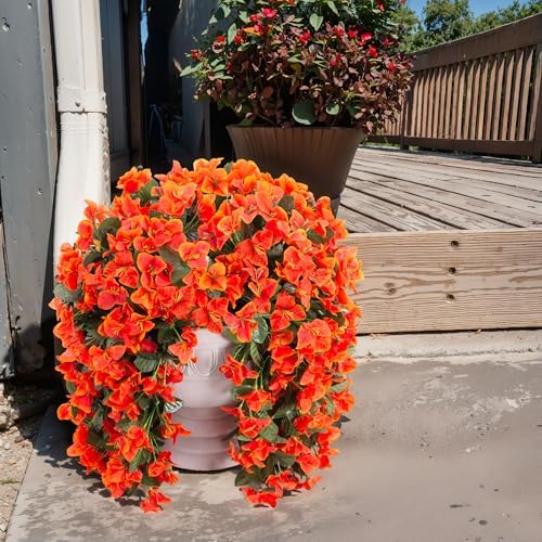 Artificial Bougainvillea Faux Flowers Plants for Outdoors Outside Fall Autumn Decor, 2 PCS Silk Trailing Vines, alternate