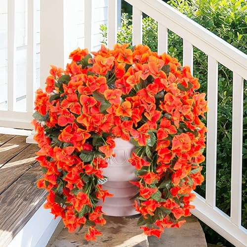 Artificial Bougainvillea Faux Flowers Plants for Outdoors Outside Fall Autumn Decor, 2 PCS Silk Trailing Vines, alternate