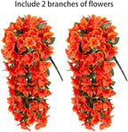 Artificial Bougainvillea Faux Flowers Plants for Outdoors Outside Fall Autumn Decor, 2 PCS Silk Trailing Vines, alternate