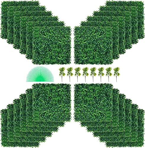 Artificial Boxwood Panel, Green, 20x20 in, 24pcs in Green