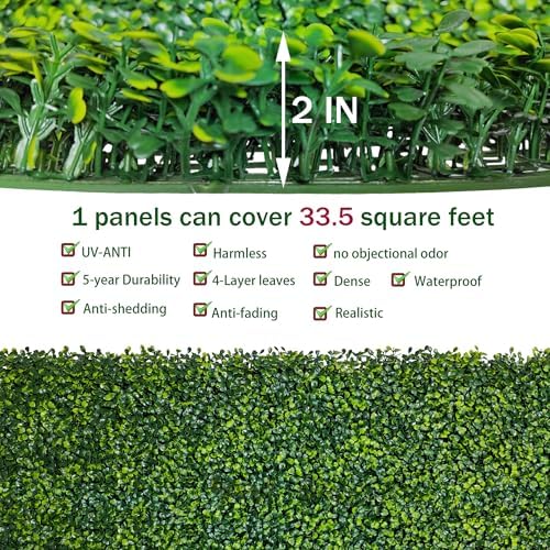 Artificial Boxwood Panel Roll 40X120 in(33.5 sqft) Greenery Backdrop, alternate view 3