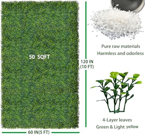 Artificial Boxwood Panel Roll 5FT X 10FT (50 sqft) Greenery Backdrop, alternate view 2