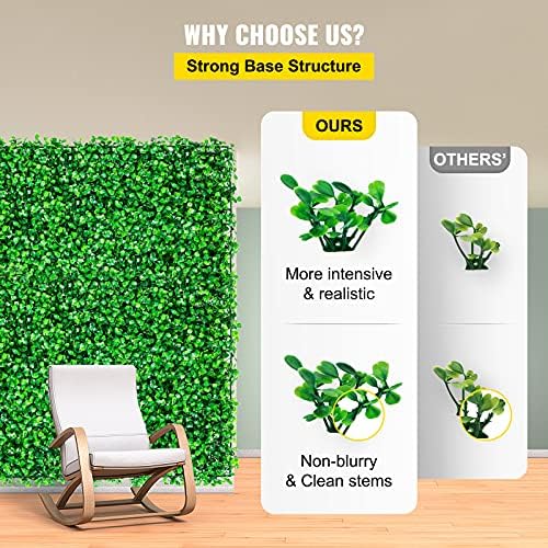 Artificial Boxwood Panels 24pcs, 10 x 10 in Boxwood Hedge Wall Panel Artificial Grass Backdrop, 1.6 in Green, alternate view