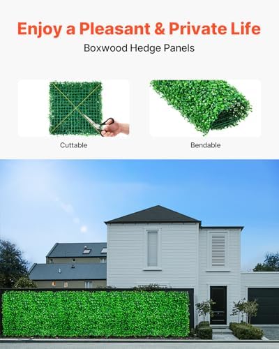 Artificial Boxwood Panels 48pcs, 10 x 10 in Boxwood Hedge Wall Panel Artificial Grass Backdrop, 1.6 in Green, alternate view
