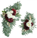Artificial Burgundy Wedding Arch Flower Floral Swags Set of 2