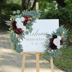 Artificial Burgundy Wedding Arch Flower Floral Swags Set of 2, alternate view 2