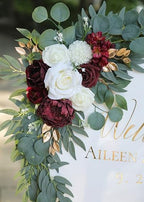 Artificial Burgundy Wedding Arch Flower Floral Swags Set of 2, alternate view 3