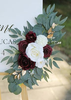 Artificial Burgundy Wedding Arch Flower Floral Swags Set of 2, alternate view 4