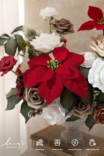 Artificial Burgundy Wedding Flowers Combo, Christmas, Grand in Red-classic Christmas, alternate view 3