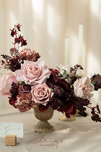 Artificial Burgundy Wedding Flowers Combo, Plum, Grand in Red-dusty Rose & Rosewood, alternate view 3
