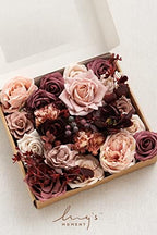 Artificial Burgundy Wedding Flowers Combo, Plum, Grand in Red-dusty Rose & Rosewood, alternate view 4