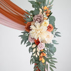 Artificial Burnt Orange Wedding Arch Flowers in Burnt Orange & Dusty Rose & Champagne, alternate view 6
