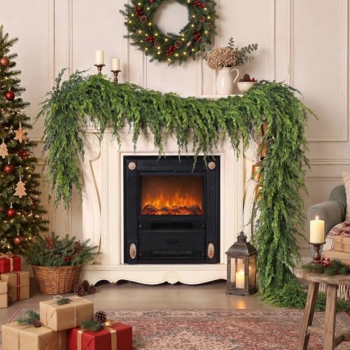 Artificial Cedar Garland for Fireplace Christmas Decoration (1 PCS,6 FT), alternate view 2