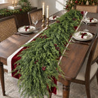 Artificial Cedar Garland for Fireplace Christmas Decoration (1 PCS,9 FT), alternate view 3