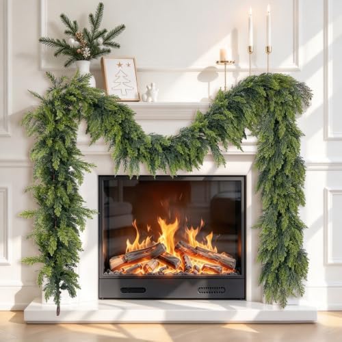 Artificial Christmas Cedar Garland 6 Ft, Real Touch Realistic