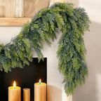 Artificial Christmas Cedar Garland 6 Ft, Real Touch Realistic, alternate view 3