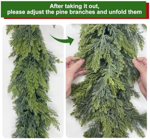 Artificial Christmas Cedar Garland 6 Ft, Real Touch Realistic, alternate view 6