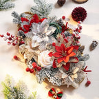Artificial Christmas Flowers Greenery Combo Box Set for DIY Xmas Decor in Christmas Flowers Greenery, alternate view 2