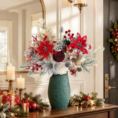 Artificial Christmas Flowers Greenery Combo Box Set for DIY Xmas Decor in Christmas Flowers Greenery, alternate view 4