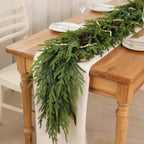 Artificial Christmas Garland, Faux Norfolk Pine for Mantle Decor (6FT 2PCS), alternate view 3
