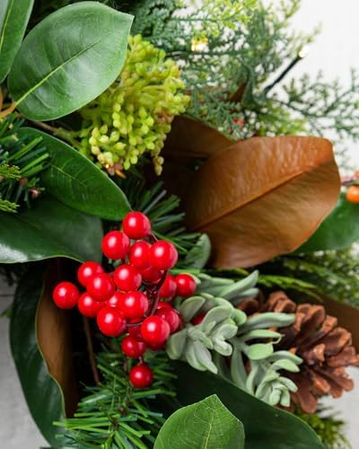 Artificial Christmas Garland for the Home | Traditional Holiday Decorations | Equipped with LED Clear Lights |, alternate