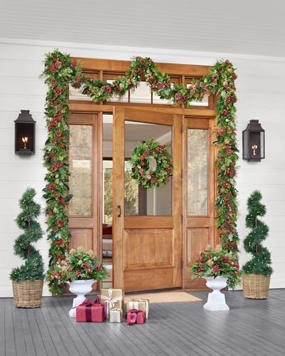 Artificial Christmas Garland for the Home | Traditional Holiday Decorations | Equipped with LED Clear Lights |, alternate