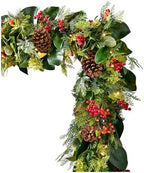 Artificial Christmas Garland for the Home | Traditional Holiday Decorations | Equipped with LED Clear Lights |