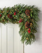 Artificial Christmas Garland for the Home | Traditional Holiday Decorations | Equipped with LED Clear Lights |, alternate