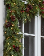 Artificial Christmas Garland for the Home | Traditional Holiday Decorations | Equipped with LED Clear Lights |, alternate