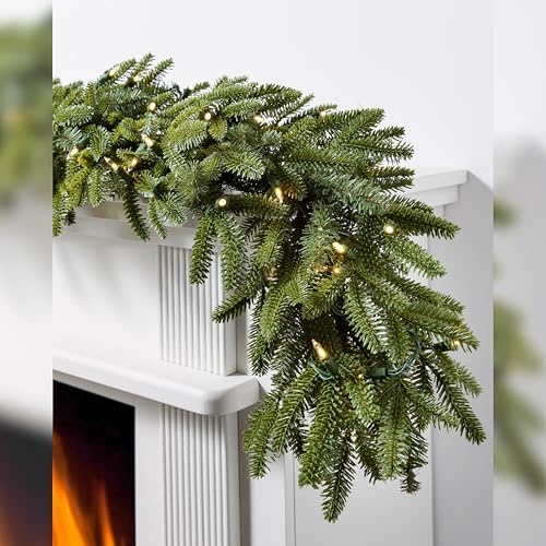 Artificial Christmas Garland for the Home | Traditional Holiday Decorations | Equipped with LED Clear Lights |, alternate