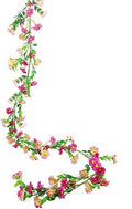 Artificial Daisy Flowers Vine Silk Flower Garland Spring Fake Flower Vine Hanging Ivy with Pink Daisy Flowers