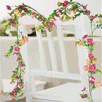 Artificial Daisy Flowers Vine Silk Flower Garland Spring Fake Flower Vine Hanging Ivy with Pink Daisy Flowers, alternate view