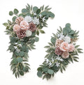 Artificial Dusty Rose Flowers Swag Set of 2 in Dusty Rose & Blush Pink