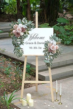 Artificial Dusty Rose Flowers Swag Set of 2 in Dusty Rose & Blush Pink, alternate view 2