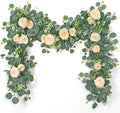 Artificial Eucalyptus Flower Garlands, Champagne, 2PCS