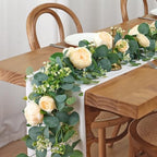 Artificial Eucalyptus Flower Garlands, Champagne, 2PCS, alternate view 6