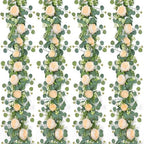 Artificial Eucalyptus Flower Garlands, Champagne, 4PCS