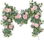 Artificial Eucalyptus Flower Garlands, Light Pink, 2PCS in Light Pink