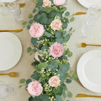 Artificial Eucalyptus Flower Garlands, Light Pink, 2PCS in Light Pink, alternate view 6