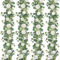 Artificial Eucalyptus Flower Garlands, White, 4PCS in White