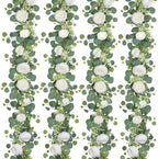 Artificial Eucalyptus Flower Garlands, White, 4PCS in White