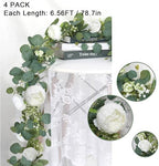Artificial Eucalyptus Flower Garlands, White, 4PCS in White, alternate view 5