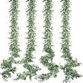 Artificial Eucalyptus Garland 4 Pack Fake Eucalyptus Greenery Garland Faux Hanging Plants Artificial Vines, 5.6
