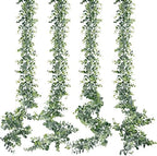 Artificial Eucalyptus Garland 4 Pack Fake Eucalyptus Greenery Garland Faux Hanging Plants Artificial Vines, 5.6