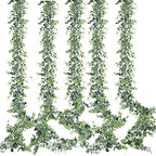 Artificial Eucalyptus Garland 5 Pack Fake Eucalyptus Greenery Garland Faux Hanging Plants Artificial Vines, 5.6