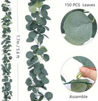 Artificial Eucalyptus Garland Faux Silk Leaf Décor Anniversary Engagement Party Wedding, alternate view 3