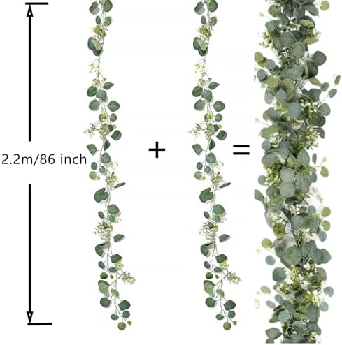 Artificial Eucalyptus Small Flowers Decoration Babysbreath Garland Faux Silk Leaf Décor Anniversary Engagement, alternate