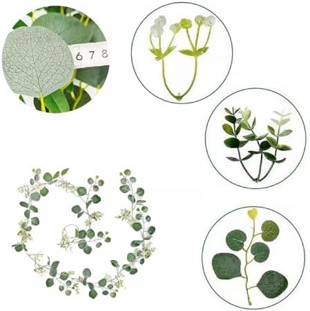 Artificial Eucalyptus Small Flowers Decoration Babysbreath Garland Faux Silk Leaf Décor Anniversary Engagement, alternate