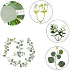 Artificial Eucalyptus Small Flowers Decoration Babysbreath Garland Faux Silk Leaf Décor Anniversary Engagement, alternate